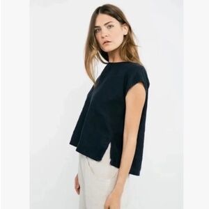 Elizabeth Suzann Josephine Vented Shell Top Washable Silk - Rare